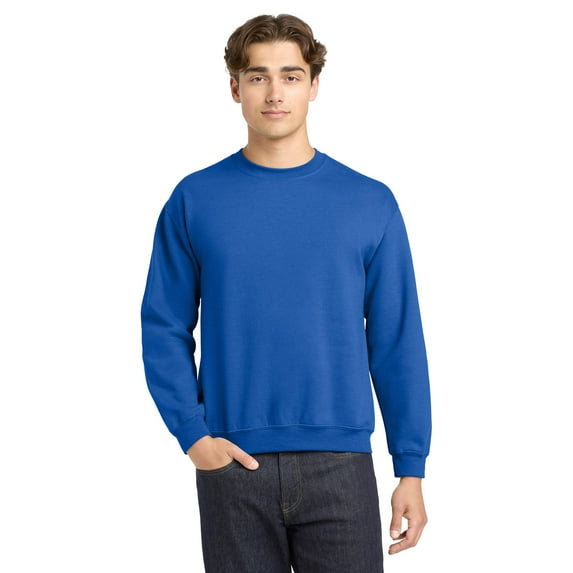 Gildan Long Sleeve Men's Sweatshirt, Durable Heavy Blend Casual Crewneck Sweatshirt, Royal, S