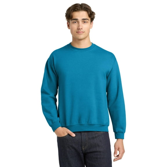 Gildan Long Sleeve Men's Sweatshirt, Durable Heavy Blend Casual Crewneck Sweatshirt, Sapphire, M