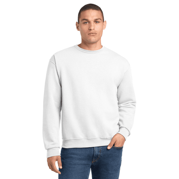 Gildan Long Sleeve Men's Sweatshirt, Durable Heavy Blend Casual Crewneck Sweatshirt, White, XL