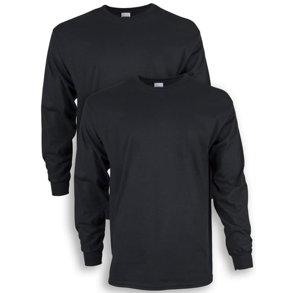 Gildan Long Sleeve Round Neck Plain Cotton, T-Shirt 2-Pack (Unisex)