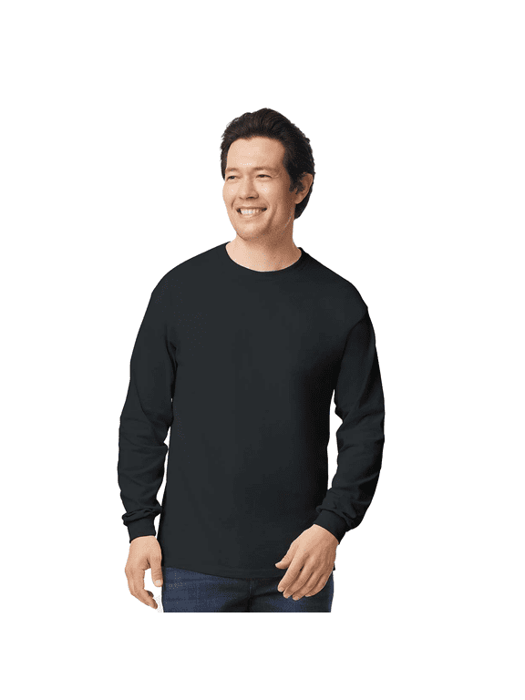 Long Sleeve T-Shirt for Adult Men Crew Neck Ultra Cotton Casual Tee comfort and durability Black Color 6 oz 100% Cotton Classic fit Long Shirt, Size-2XL