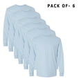 thumbnail image 1 of Gildan Men’s Long Sleeve T-Shirt, 100% Cotton Classic Fit Tee Shirts (Light Blue 6 PCS, S), 1 of 8