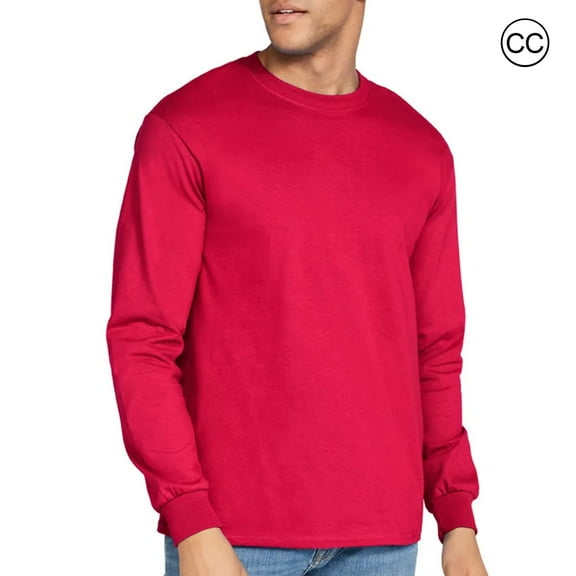 Gildan Long Sleeve T-Shirt for Men, Arts & Crafts, 100% Heavy Cotton Comfortable Tee, Red, 2XL