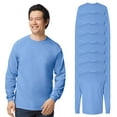 thumbnail image 1 of Gildan Long Sleeve T-Shirt for Men, Feel Casual Office Wear Long Tee, Carolina Blue Crewneck Ultra Cotton T-Shirt 9 Pack, XL, 1 of 6