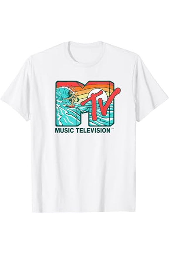 Mademark X Mtv - Mtv Catch A Wave Mtv Surfer Logo Retro Graphic Hot Trending T-Shirt Unisex S To 5Xl