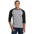 thumbnail image 1 of Gildan Men 3/4 Sleeve Raglan T-Shirt, Three-Quarter Tee - Heavy Cotton Sport Grey/Black, Sizes S-3XL, Baseball Shirt, 1 of 5