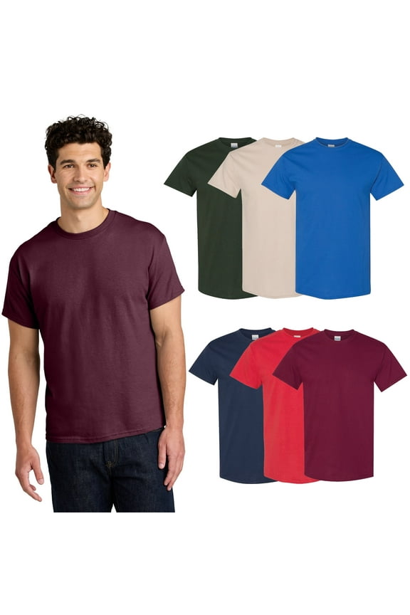 Men Assorted Short Sleeve T-Shirt, Heavy Cotton, 6 Pack Size-XL, Crew Neck Tee Mix Color Bulk