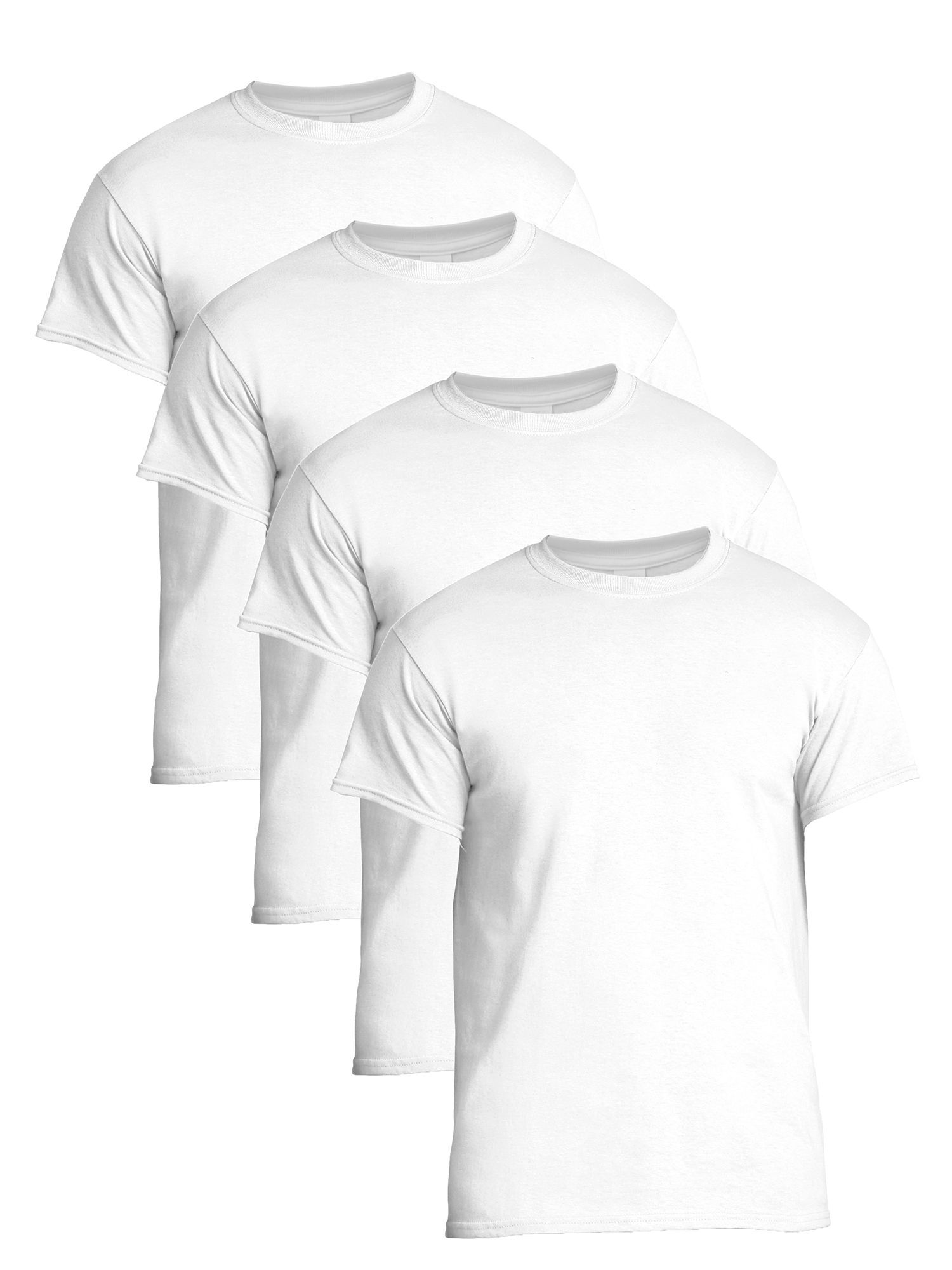 Gildan Men Cotton Short Sleeve White Crew T-Shirt, 4-Pack, Large - image 1 of 9