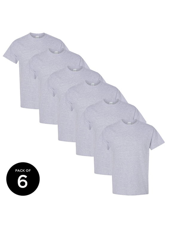 Men T-Shirts Gildan Short Sleeve S M L XL 2XL 3XL - Gray Color Single Shirt OR Pack of 6 OR Pack of 12 Casual Tee Gifts For Men