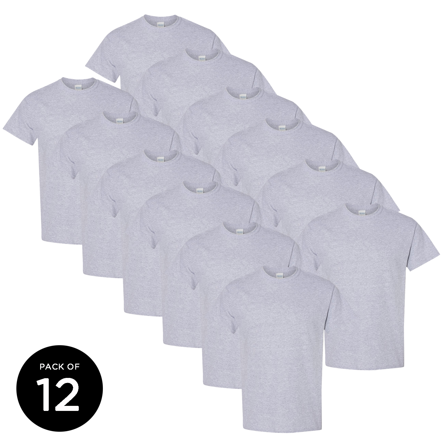 Gildan Men Grey T-Shirts Value Pack Shirts for Men - Single OR Pack of 6 OR Pack of 12 Grey Shirts for Men Gildan T-shirts for Men Gray T-shirt Casual Shirt Basic Shirts - image 1 of 4