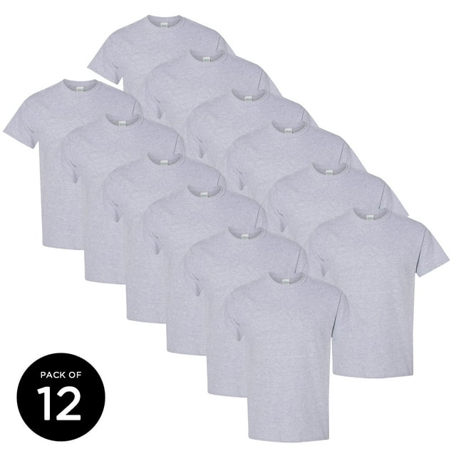 Gildan Men Grey T-Shirts Value Pack Shirts for Men - Single OR Pack of 6 OR Pack of 12 Grey Shirts for Men Gildan T-shirts for Men Gray T-shirt Casual Shirt Basic Shirts
