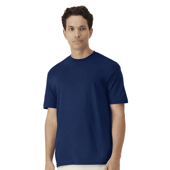 Gildan Men Light Cotton T-Shirt, Adult Crewneck Tee, 100% cotton Navy Shirt, L