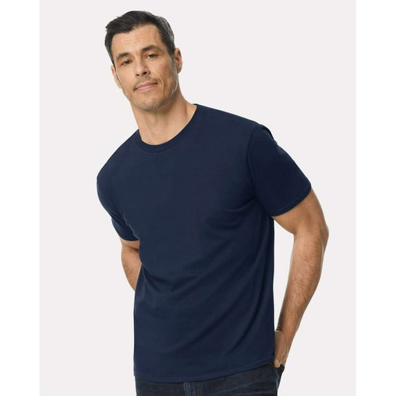 Gildan Men Lightweight T-Shirt, Softstyle Short Sleeve Crafting Tee - Navy, Sizes S-3XL, 100 Cotton