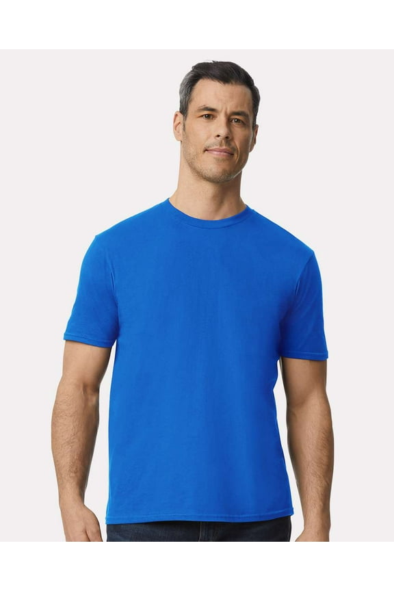 Men Lightweight T-Shirt, Softstyle Short Sleeve Crafting Tee - Royal Blue, Sizes S-3XL, 100 Cotton