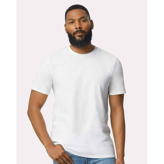 Gildan Men Lightweight T-Shirt, Softstyle Short Sleeve Crafting Tee - White, Sizes S-3XL, 100 Cotton