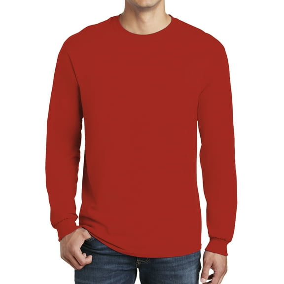 Gildan Men Long Sleeve T-Shirt - Heavy Cotton Men T-Shirts 5400 - Best Classic Mens Long Sleeve Value Shirt