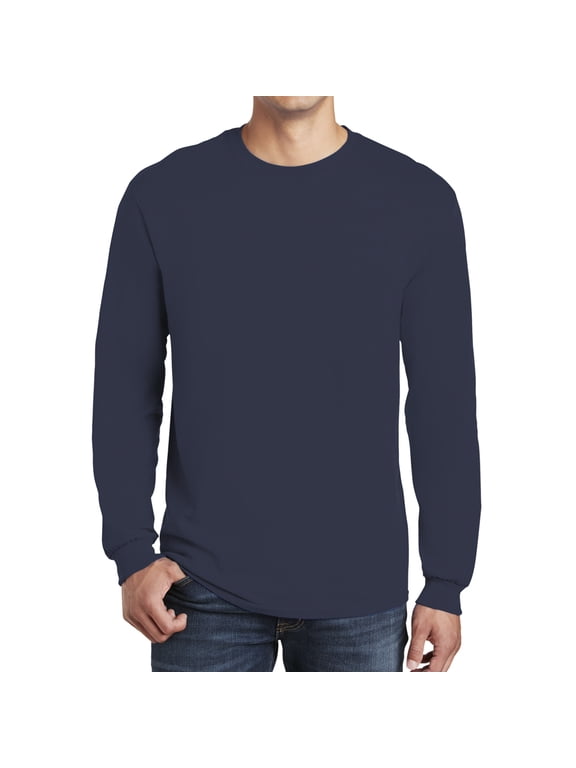 Men Long Sleeve T-Shirt - Heavy Cotton Men T-Shirts 5400 - Best Classic Mens Long Sleeve Value Shirt