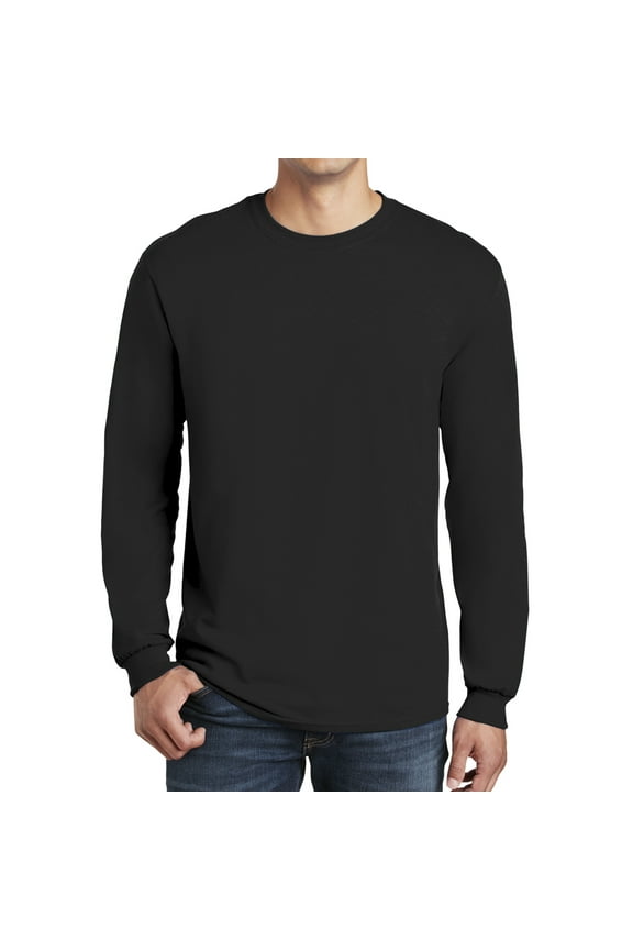 Men Long Sleeve T-Shirt - Heavy Cotton Men T-Shirts 5400 - Best Classic Mens Long Sleeve Value Shirt