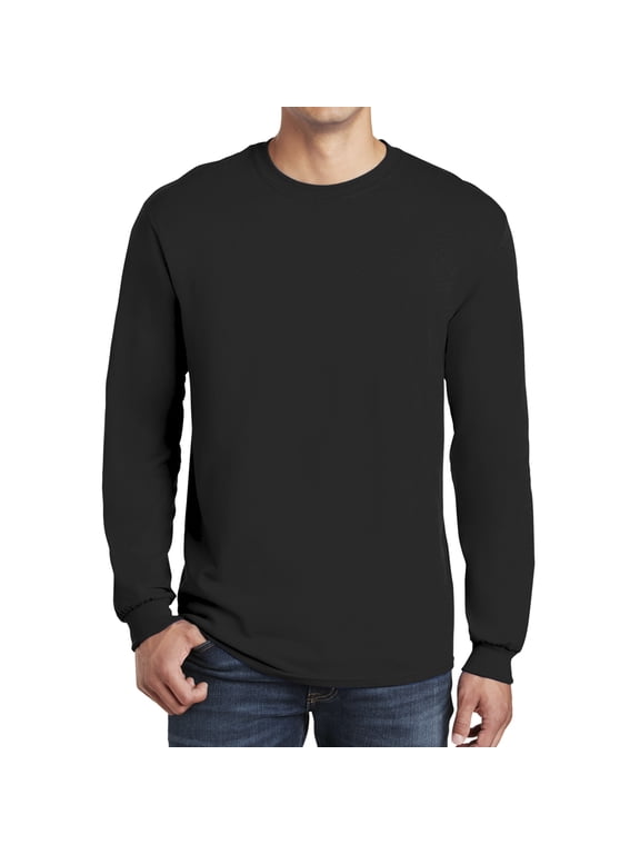 Men Long Sleeve T-Shirt - Heavy Cotton Men T-Shirts 5400 - Best Classic Mens Long Sleeve Value Shirt