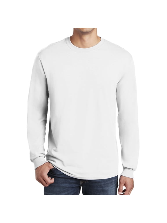 Men Long Sleeve T-Shirt - Heavy Cotton Men T-Shirts 5400 - Best Classic Mens Long Sleeve Value Shirt