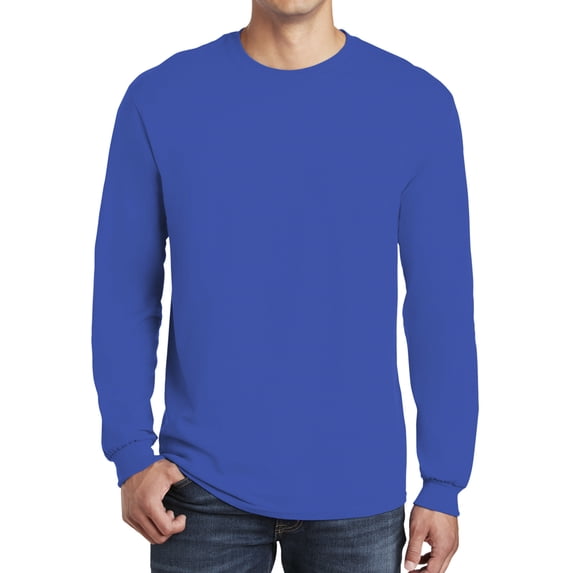 Gildan Men Long Sleeve T-Shirt - Heavy Cotton Men T-Shirts 5400 - Best Classic Mens Long Sleeve Value Shirt