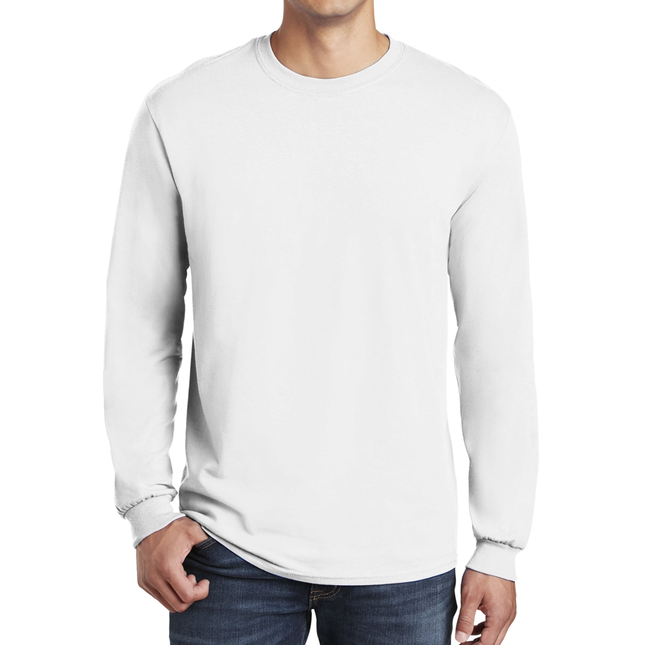 Gildan Men's Heavy Cotton Long Sleeve T-Shirts - 2-Pack, Charcoal & White - View #9