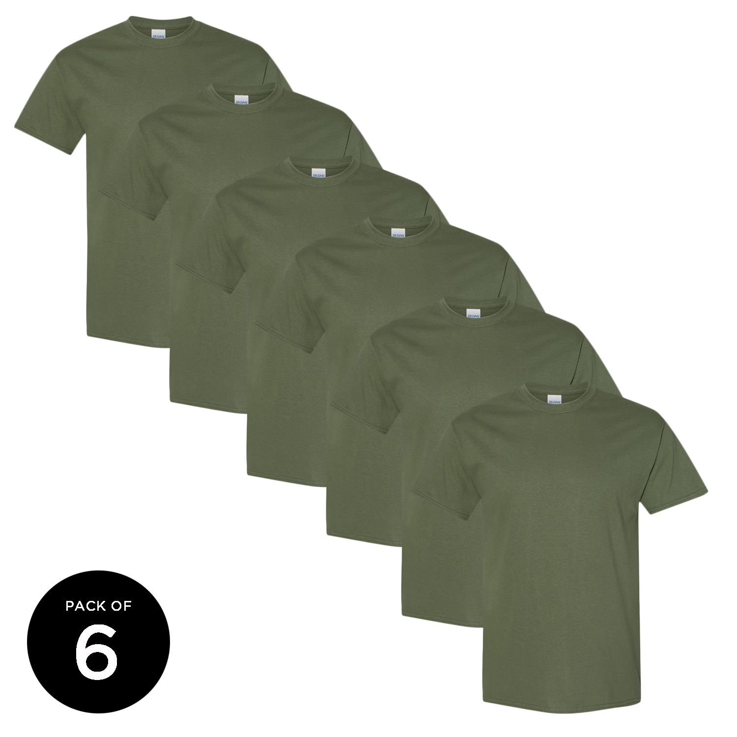 Gildan Men Military Green T-Shirts Value Pack Shirts for Men - Single OR Pack of 6 OR Pack of 12 Military Shirts for Men Gildan T-shirts for Men T-shirt Casual Shirt Basic Shirts - image 1 of 4