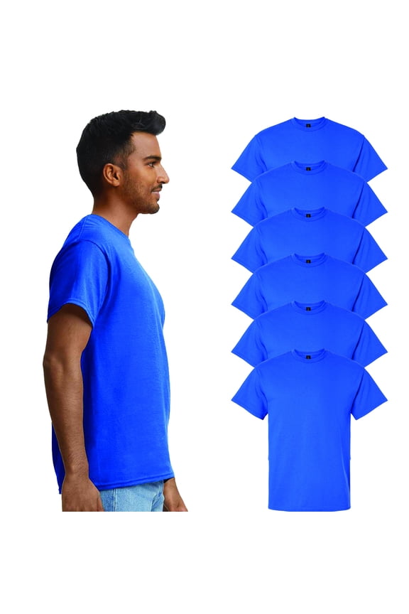 Men Short Sleeve T-Shirt - Royal 6 Pack, Sizes S-5XL | 100 Ultra Cotton,&nbsp;Classic Crew Neck Tee