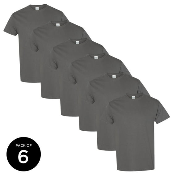 T-Shirt For Men Gildan Shirts - Single Shirt OR Pack of 6 OR Pack of 12 - S M L XL 2XL 3XL Basic Top Tee Charcoal Color Dad Gifts For Men