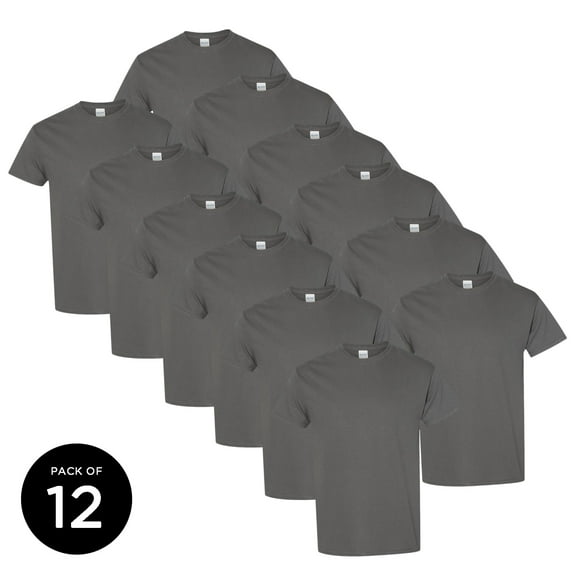 T-Shirt For Men Gildan Shirts - Single Shirt OR Pack of 6 OR Pack of 12 - S M L XL 2XL 3XL Basic Top Tee Charcoal Color Dad Gifts For Men