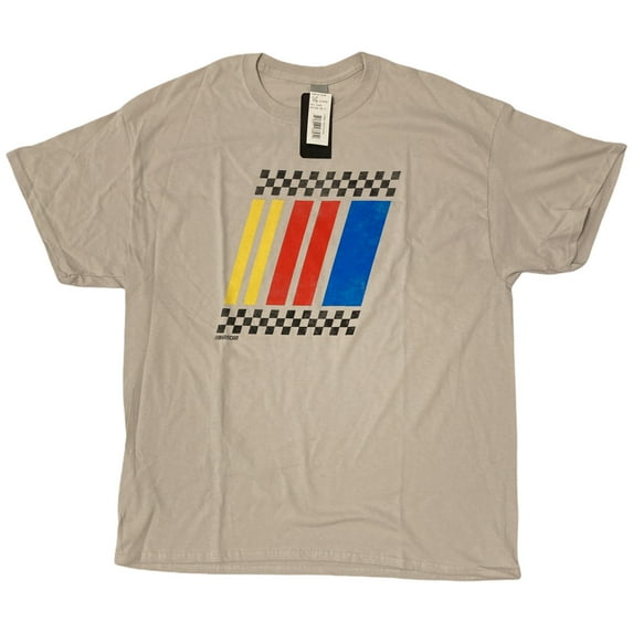 Gildan Men's 100% Cotton Short Sleeve Nascar Graphic T-Shirt (Oatmeal, L)
