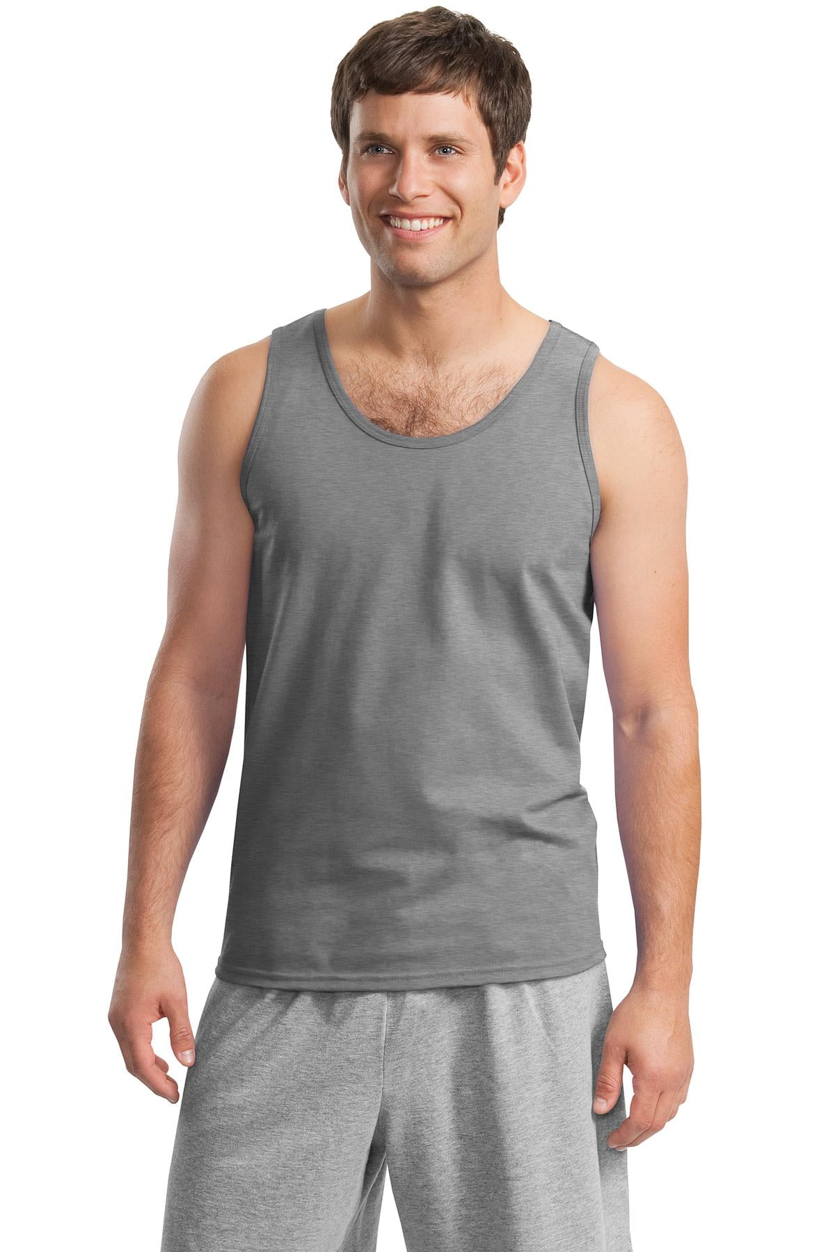 Gildan Men's Tank Top Mens Muscle Shirts Trendy Mens Tanks Cotton  Sleeveless Shirts for Him Blank All Color Grey Tees for Men Gray Tanks Grey  Tank Top