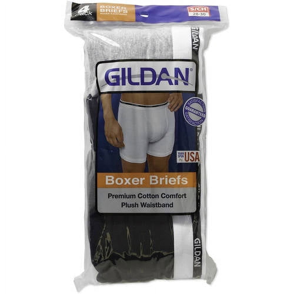 Gildan Men's 100 Premium Cotton Boxer Brief, 4Pack