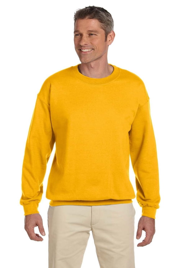Men's 1800 Long Sleeve Heavy Blend Crew Neck Pullover Sweatshirt Gold XL