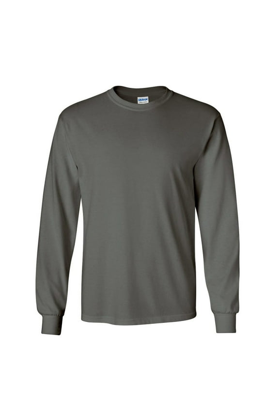 Men's 2400 Long Sleeve Ultra Cotton Crew Neck T Shirt Charcoal XL