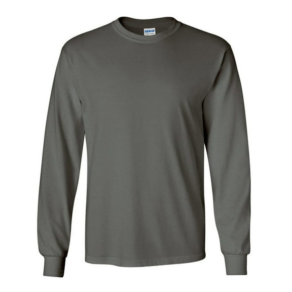 Gildan Men's 2400 Long Sleeve Ultra Cotton Crew Neck T Shirt Charcoal XL