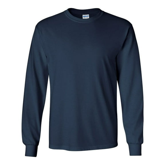 Gildan Men's 2400 Long Sleeve Ultra Cotton Crew Neck T Shirt Navy 2XL