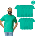 thumbnail image 1 of Gildan Men’s 9 Pack Softstyle Short Sleeve T-Shirt, 100 Cotton Crewneck Casual Tee, Kelly Green, S, 1 of 5