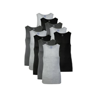 Pro 5 Mens Ribbed A-Shirts 3 Pack Undershirt, Red, Large