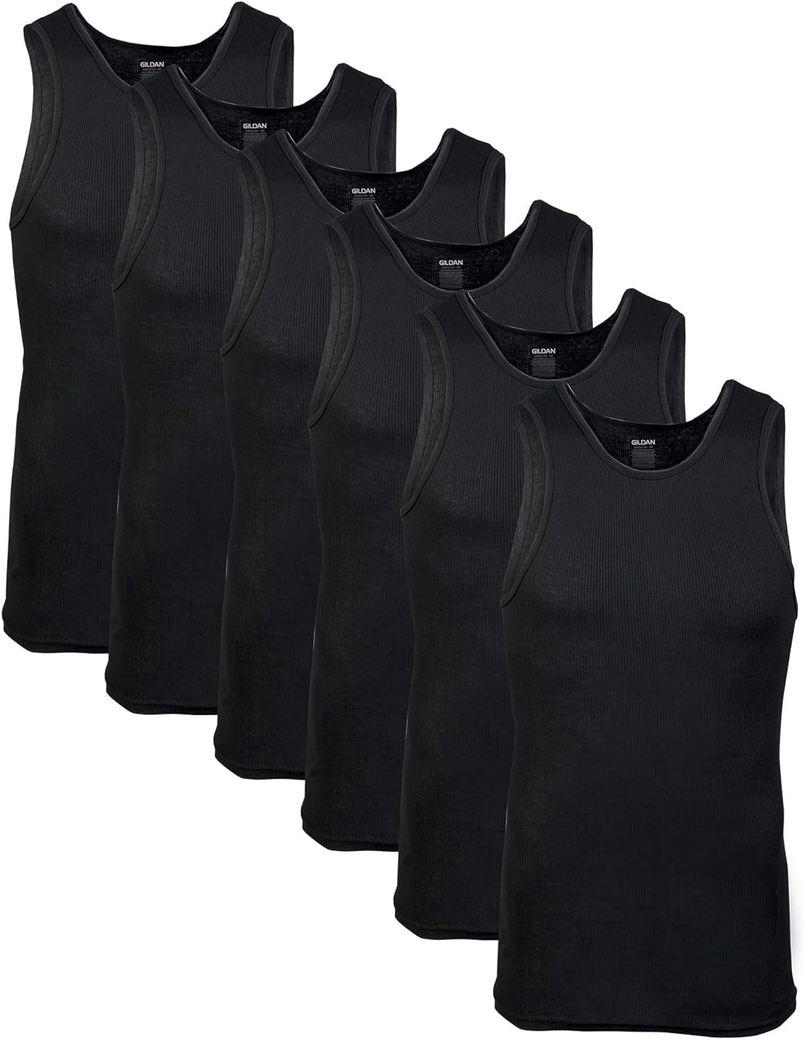Gildan Men's AShirt Tanks, Multipack, Style G Black (6pack) XXLarge