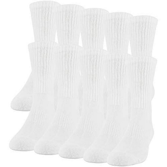 Gildan Men's Active Cotton Crew Socks, 10 Pairs