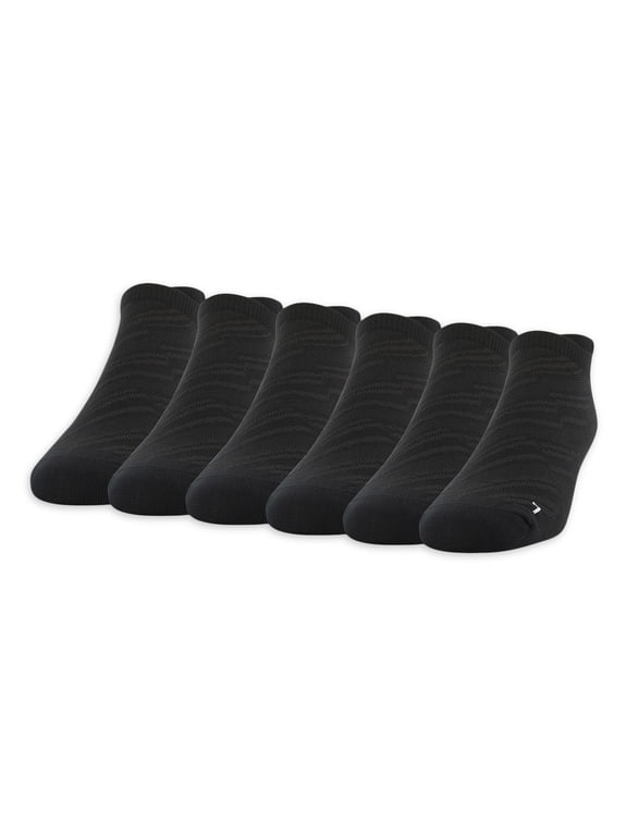 Men's Active Flat Knit No Show Socks with Tab Back, 6 Pairs