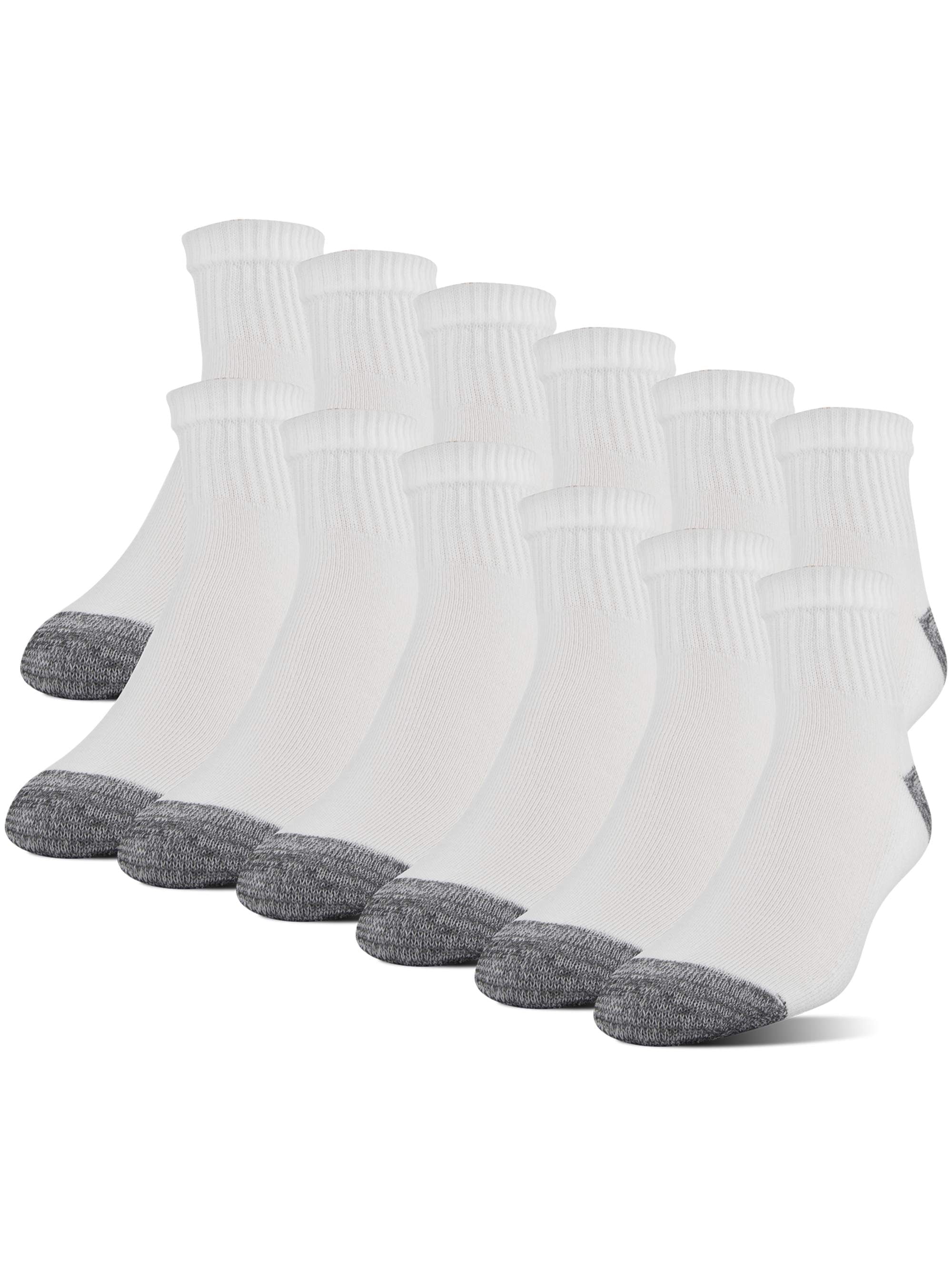 Gildan Men's Half Cushion Terry Foot Bed Ankle Casual Socks 12-Pack