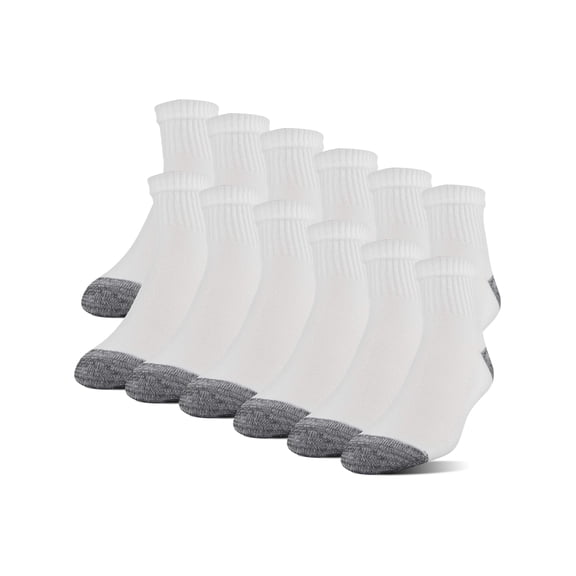 Gildan Men's Half Cushion Terry Foot Bed Ankle Casual Socks 12-Pack