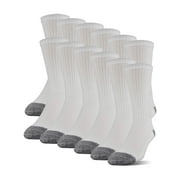 GILDAN Men's Adult Half Cushion Terry Foot Bed Crew Casual Socks, OS One Size, 12-Pack