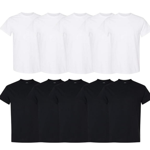 Gildan Men's Assorted Colors Crewneck Tee with Short Sleeves, 10-Pack