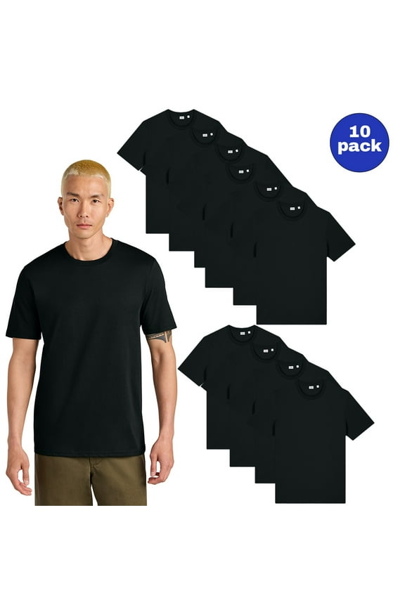 Men's Black T-Shirts 10-Pack, Softstyle Lightweight Crew Neck Tees, 100 Ring-Spun Cotton, S
