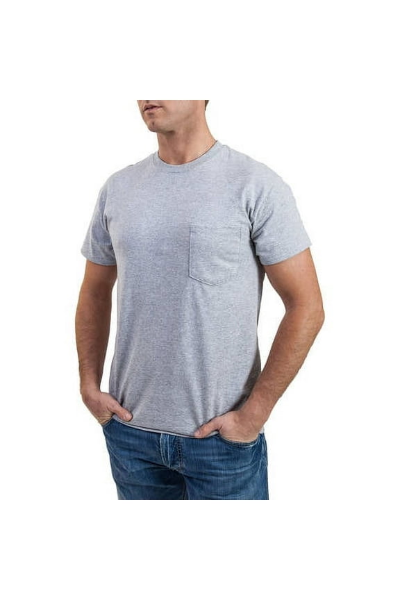 Men's Black and Grey Pocket Crew T-Shirt, 2-Pack
