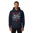 thumbnail image 1 of Gildan Men's Christmas Pocket Hooded Sweatshirt, Xmas Graphic Printed Pullover Hoodie, Navy, XL, 1 of 5