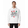 thumbnail image 1 of Gildan Men's Christmas Pocket Hooded Sweatshirt, Xmas Graphic Printed Pullover Hoodie, White, S, 1 of 5